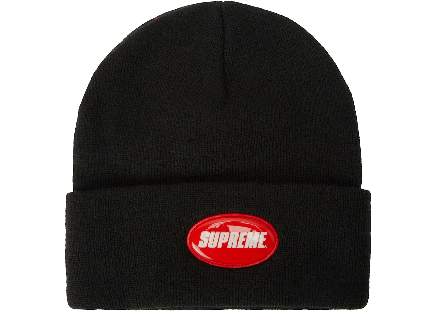 Supreme Rubber Patch Beanie Black