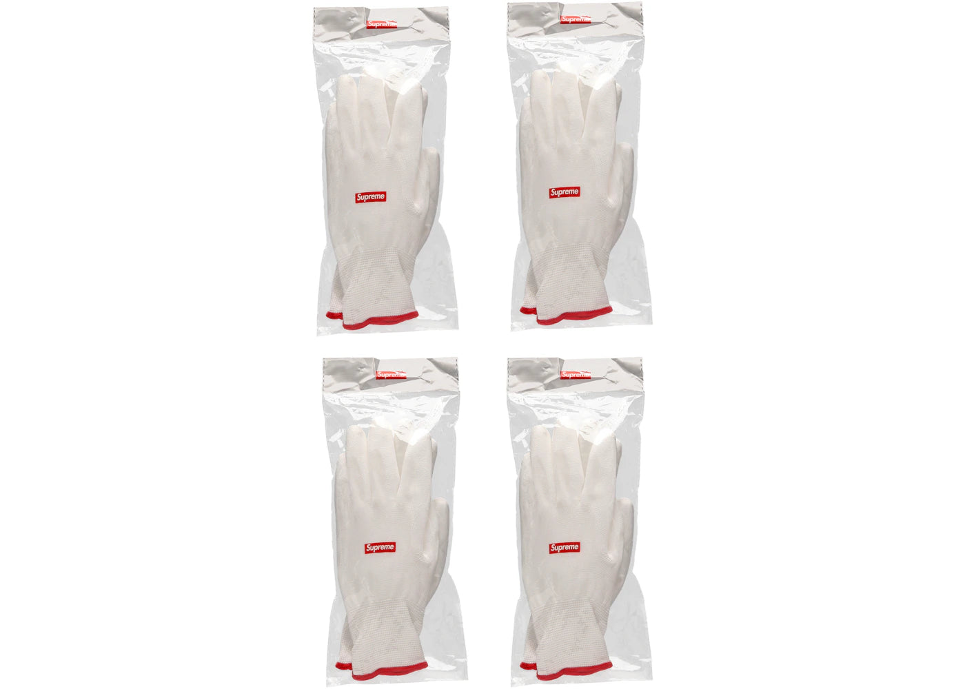 Supreme Rubberized Gloves 4x Lot FW20 Season Gift White/Red