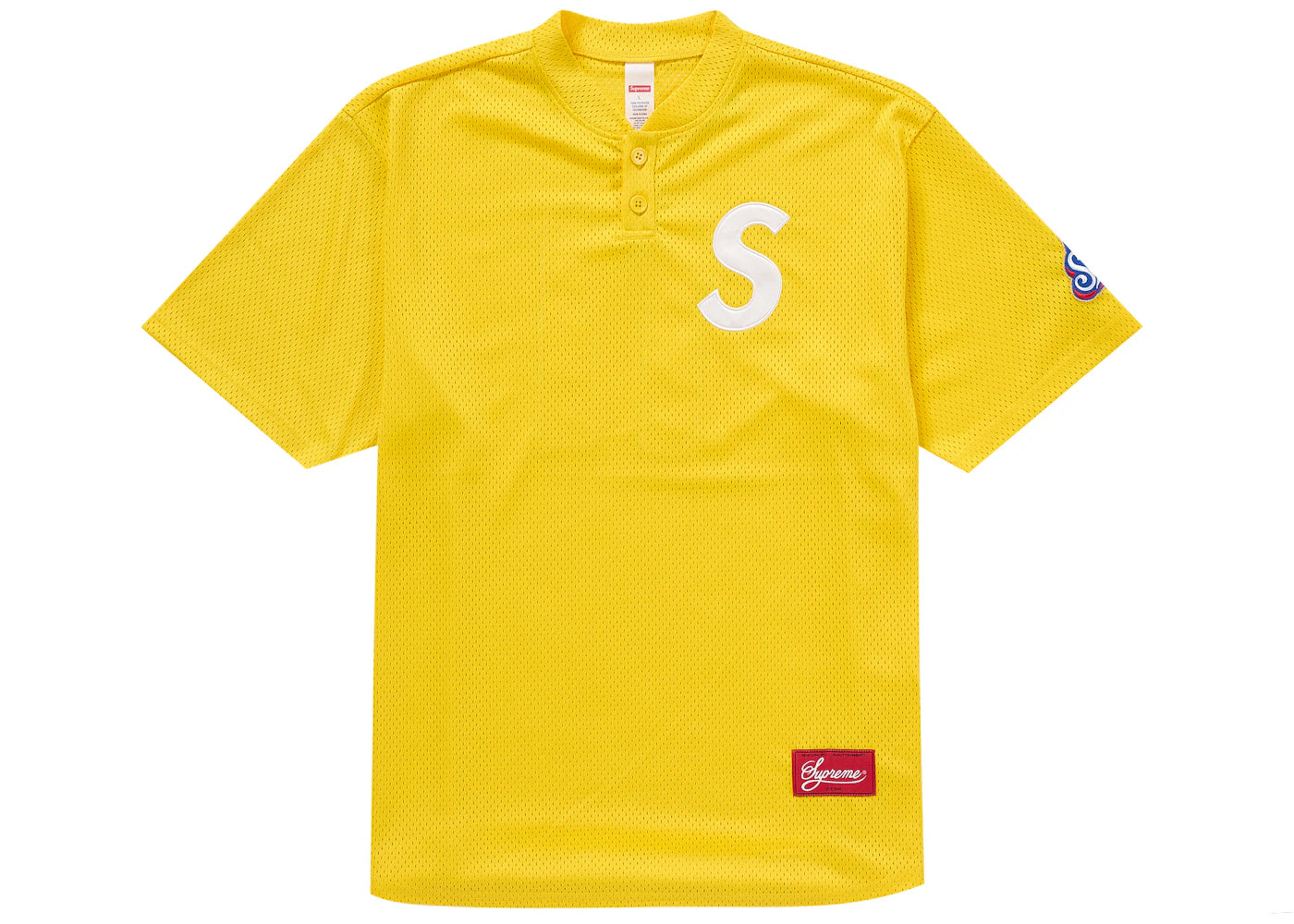 Supreme S Logo Baseball Henley Yellow
