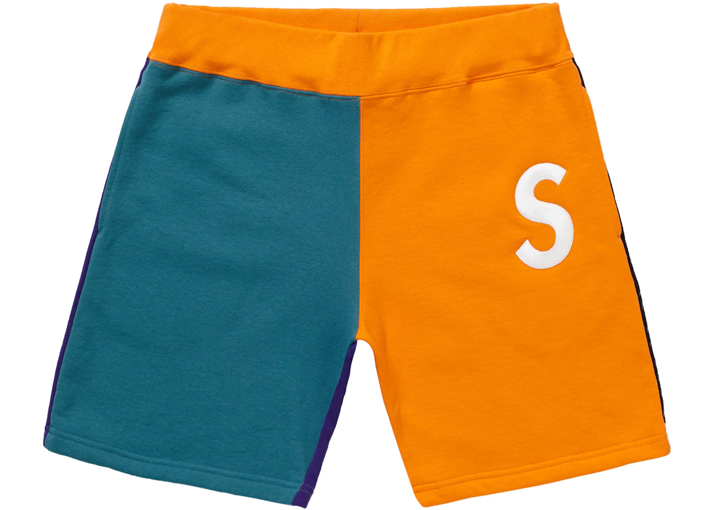 Supreme S Logo Colorblocked Sweatshort Orange