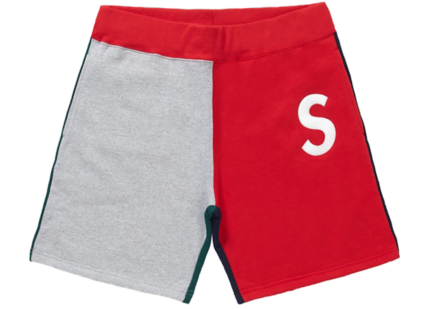 Supreme S Logo Colorblocked Sweatshort Red