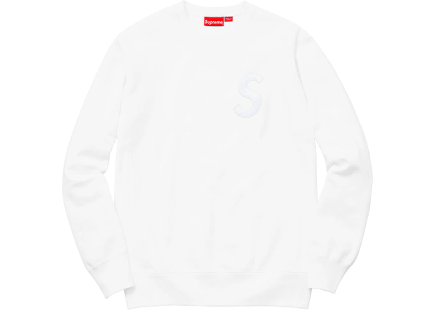 Supreme S Logo Crewneck White
