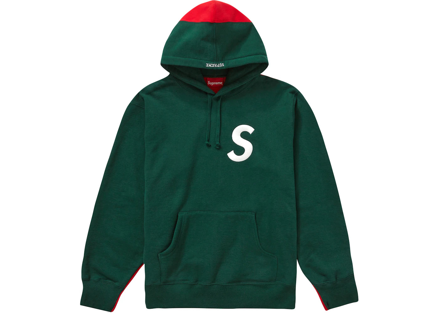 Supreme S Logo Split Hooded Sweatshirt Dark Green
