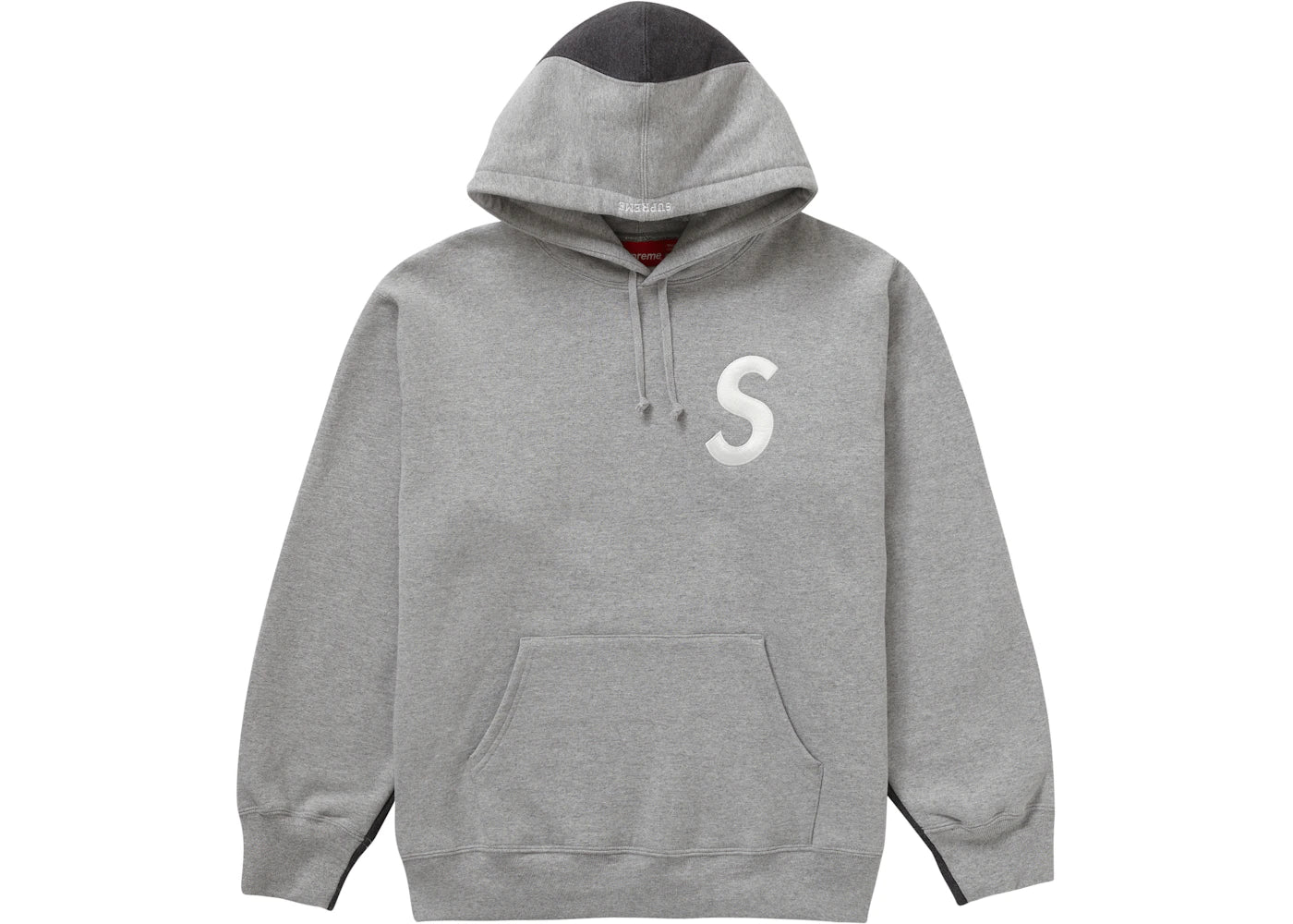 Supreme S Logo Split Hooded Sweatshirt Heather Grey