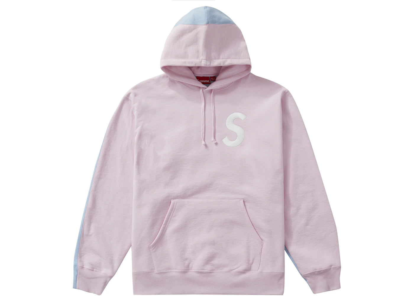 Supreme S Logo Split Hooded Sweatshirt Light Pink