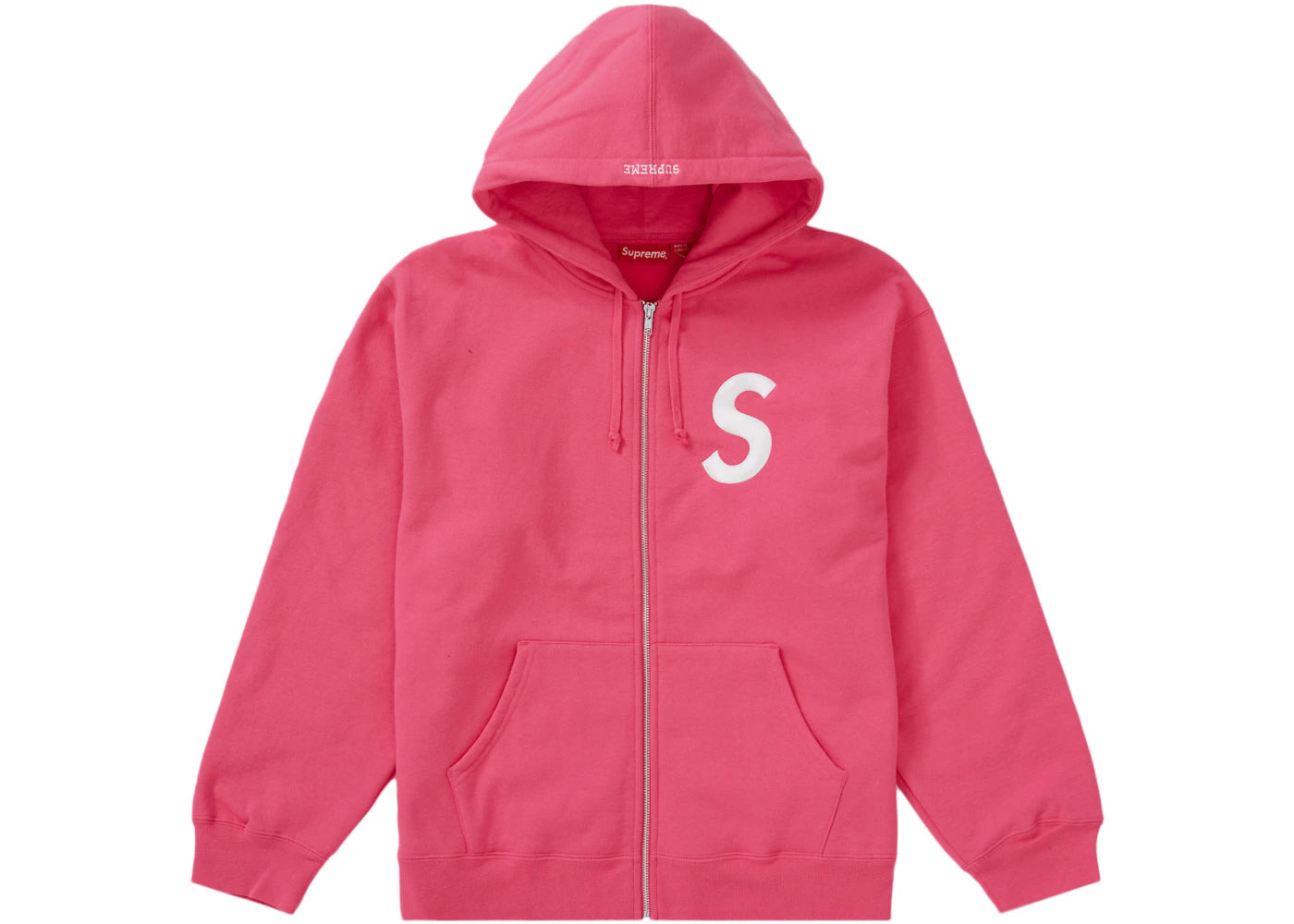 Supreme S Logo Zip Up Hooded Sweatshirt Magenta