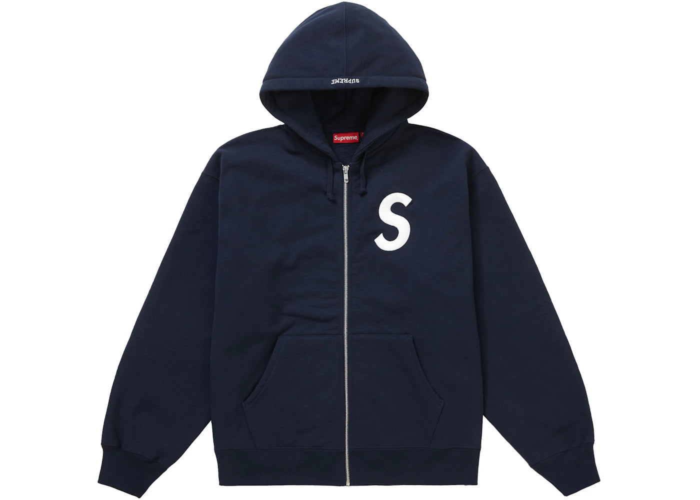 Supreme S Logo Zip Up Hooded Sweatshirt Navy