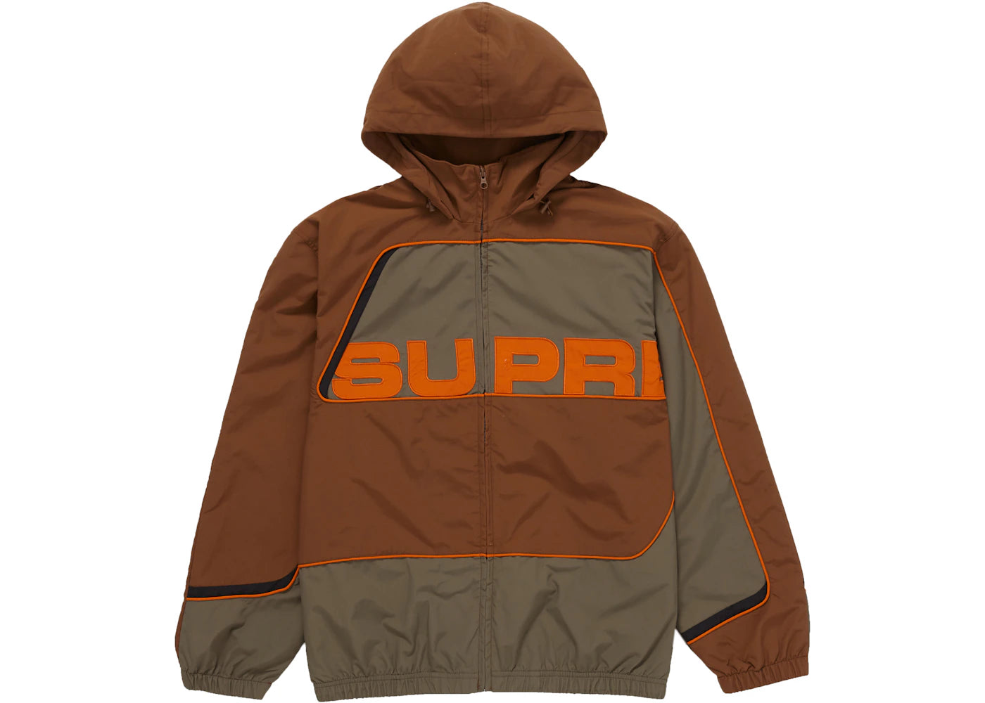 Supreme S Paneled Track Jacket Brown