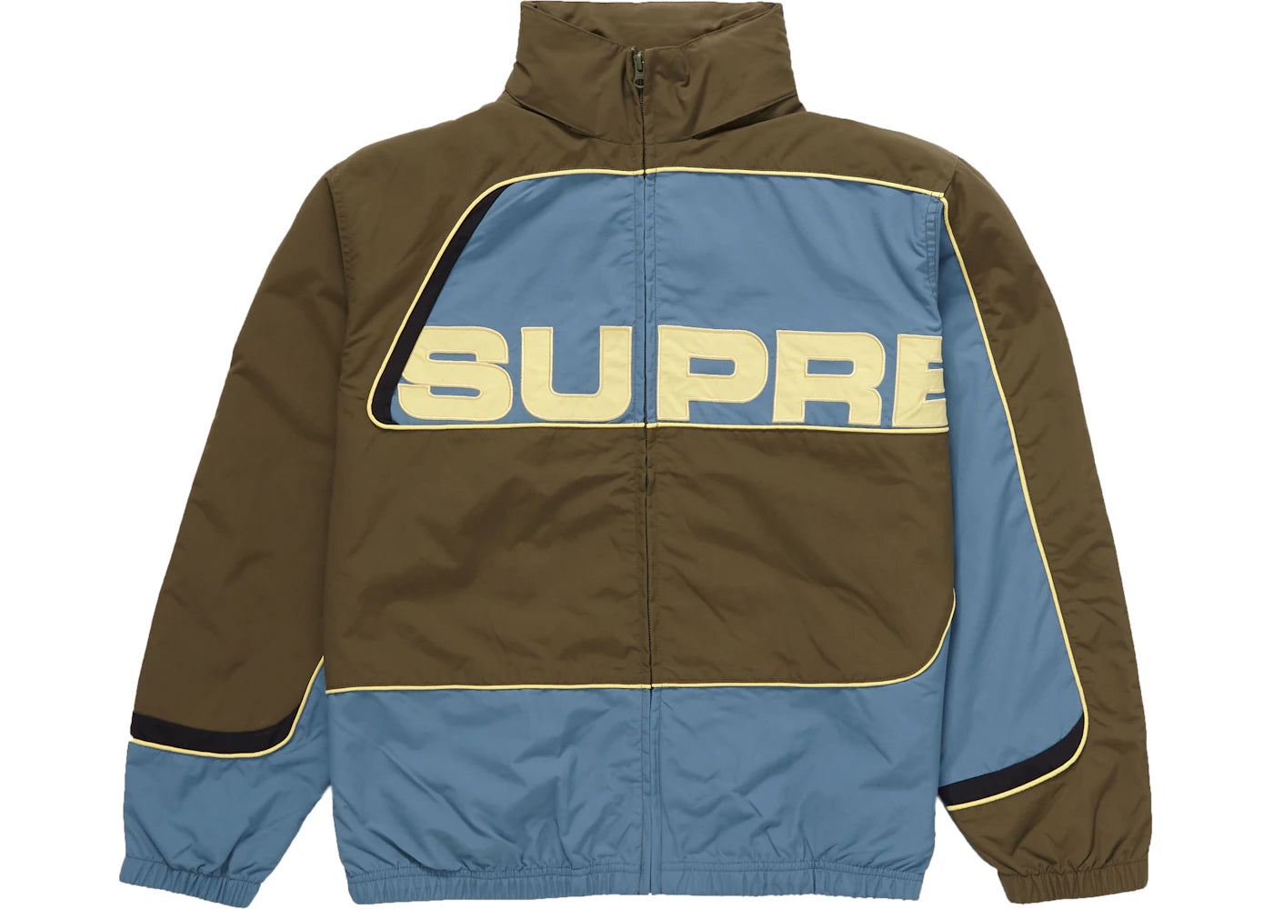 Supreme S Paneled Track Jacket Olive