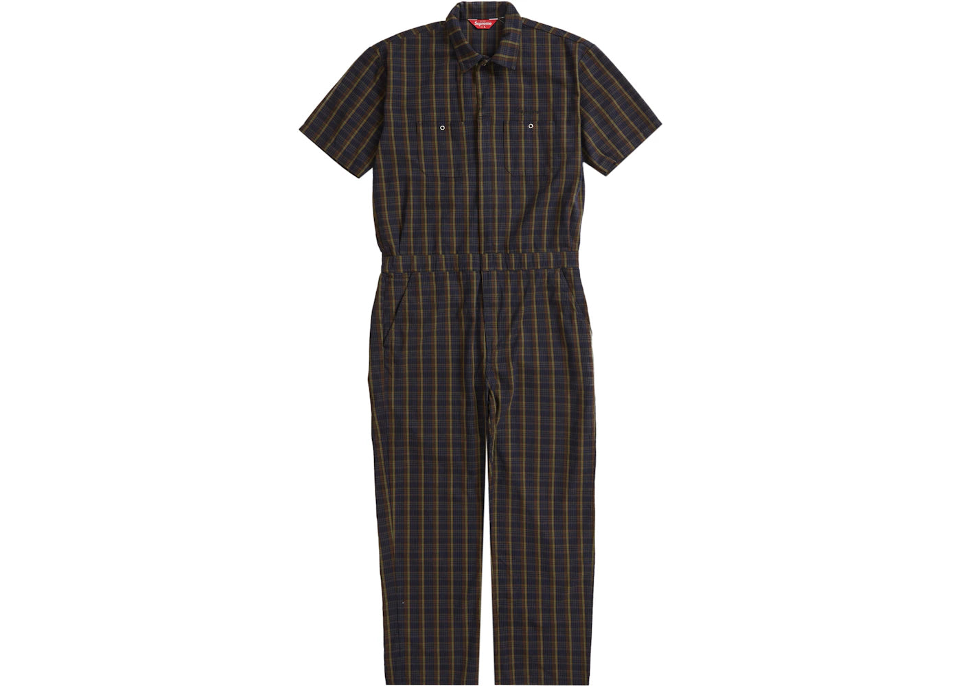 Supreme S/S Coverall Navy Plaid