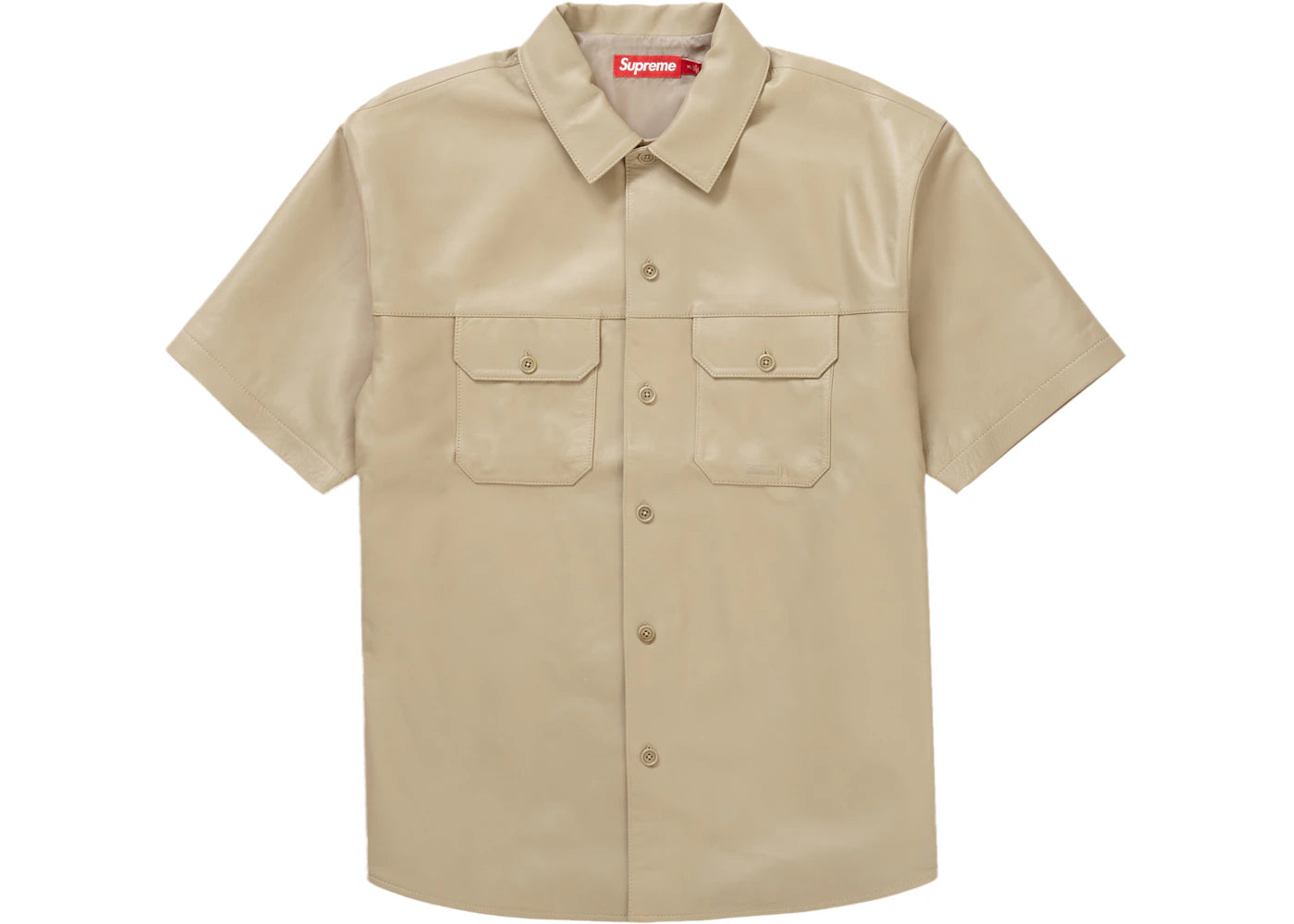 Supreme S/S Leather Work Shirt Tan
