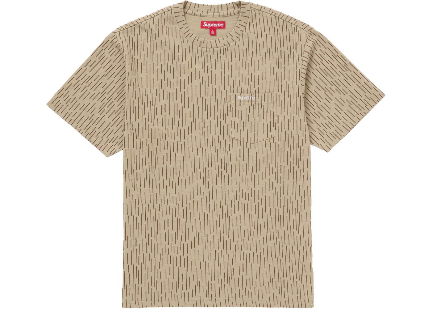 Supreme S/S Pocket Tee (FW24) Tan Raindrop