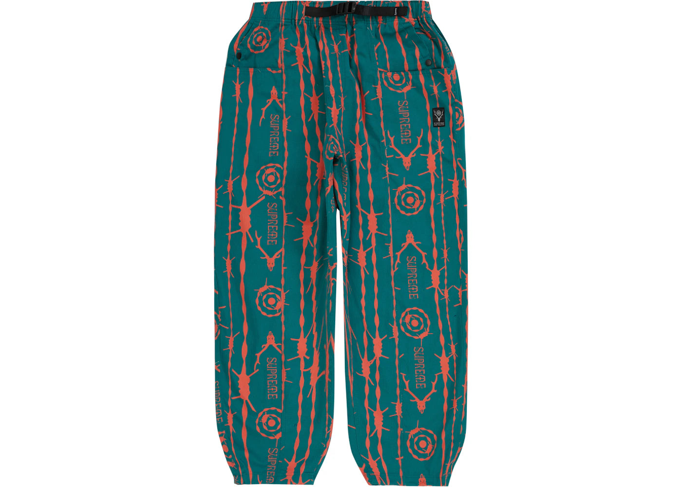 Supreme SOUTH2 WEST8 Belted Pant Teal Pattern