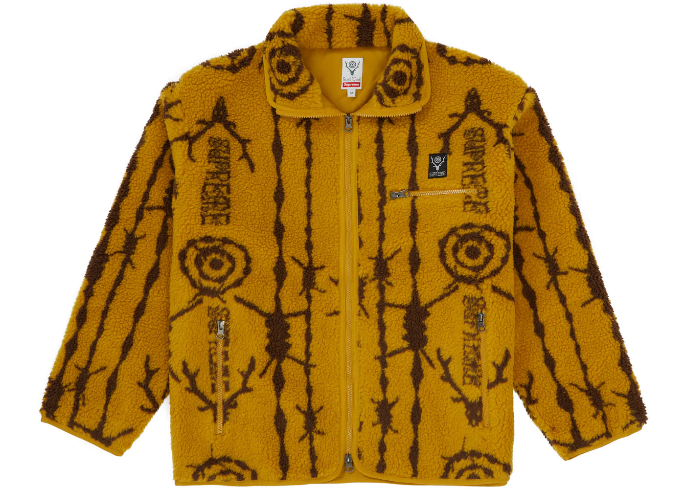Supreme SOUTH2 WEST8 Fleece Jacket Mustard