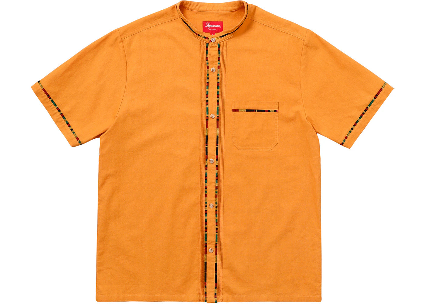 Supreme S/S Band Collar Shirt Gold