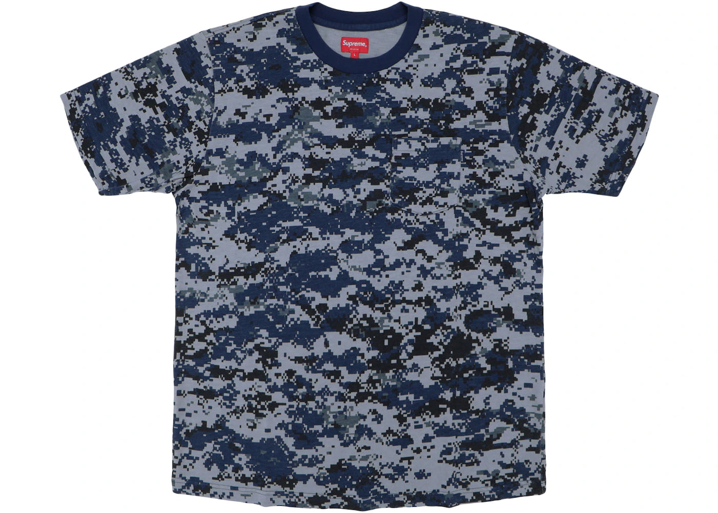 Supreme S/S Pocket Tee Navy Digi Camo