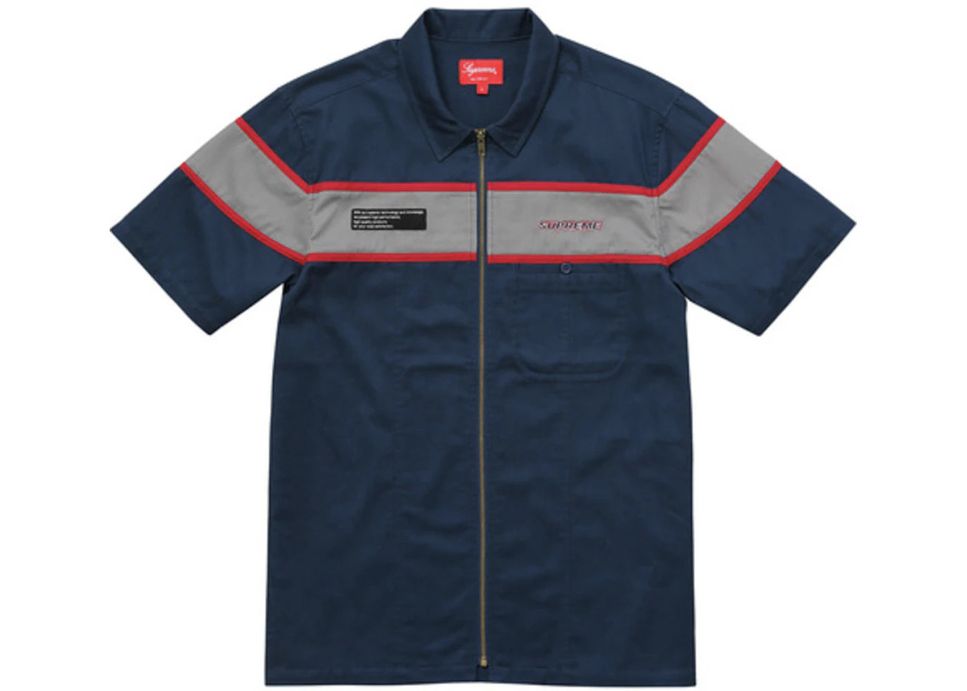 Supreme SS Zip Up Work Shirt Navy