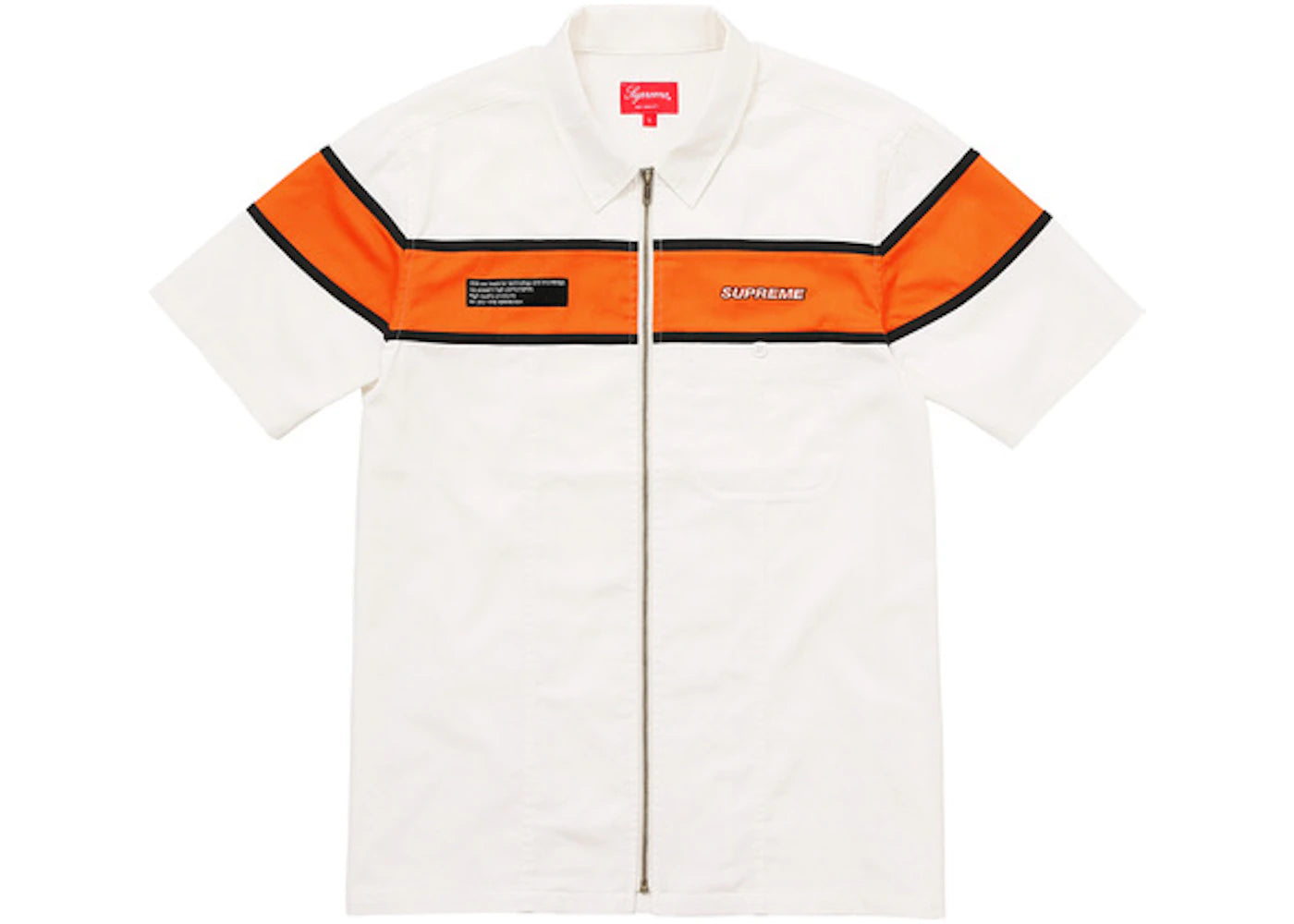 Supreme SS Zip Up Work Shirt White