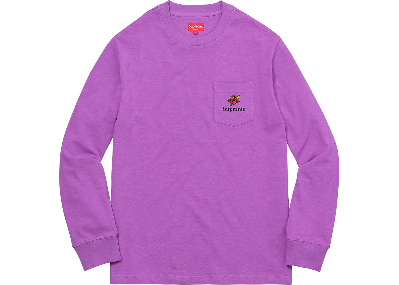 Supreme Sacred Heart L/S Pocket Tee Bright Purple