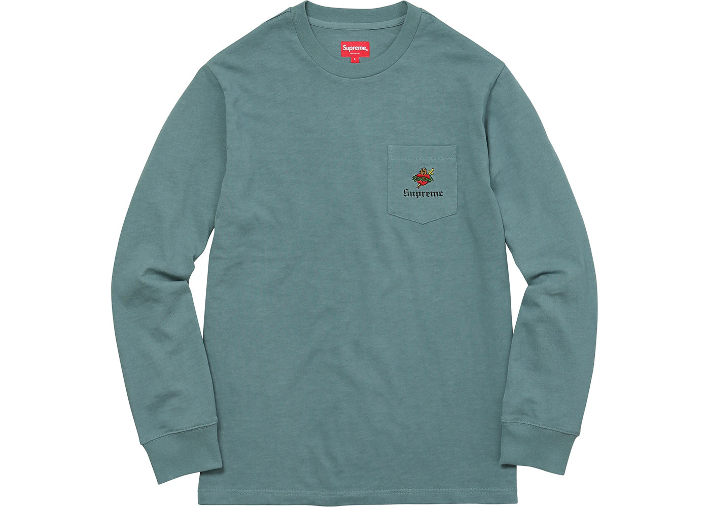 Supreme Sacred Heart L/S Pocket Tee Dusty Teal