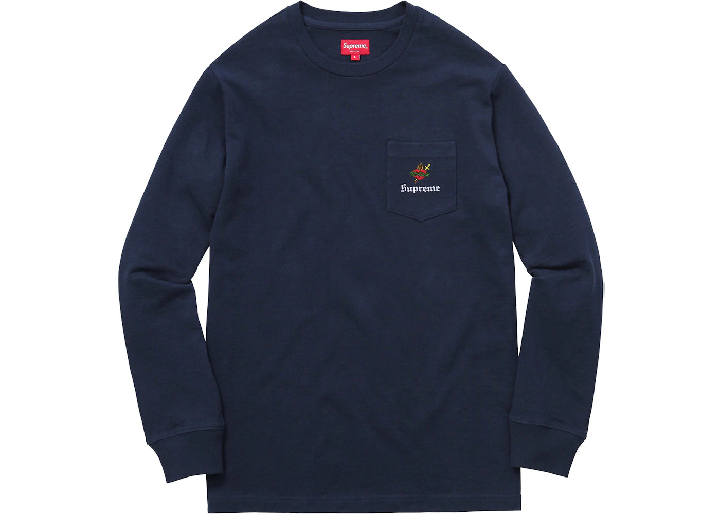 Supreme Sacred Heart L/S Pocket Tee Navy