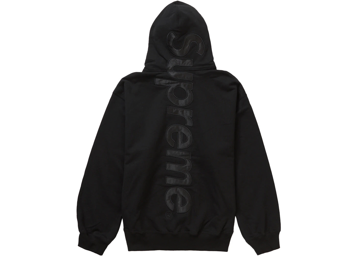 Supreme Satin Appliqué Hooded Sweatshirt (FW23) Black