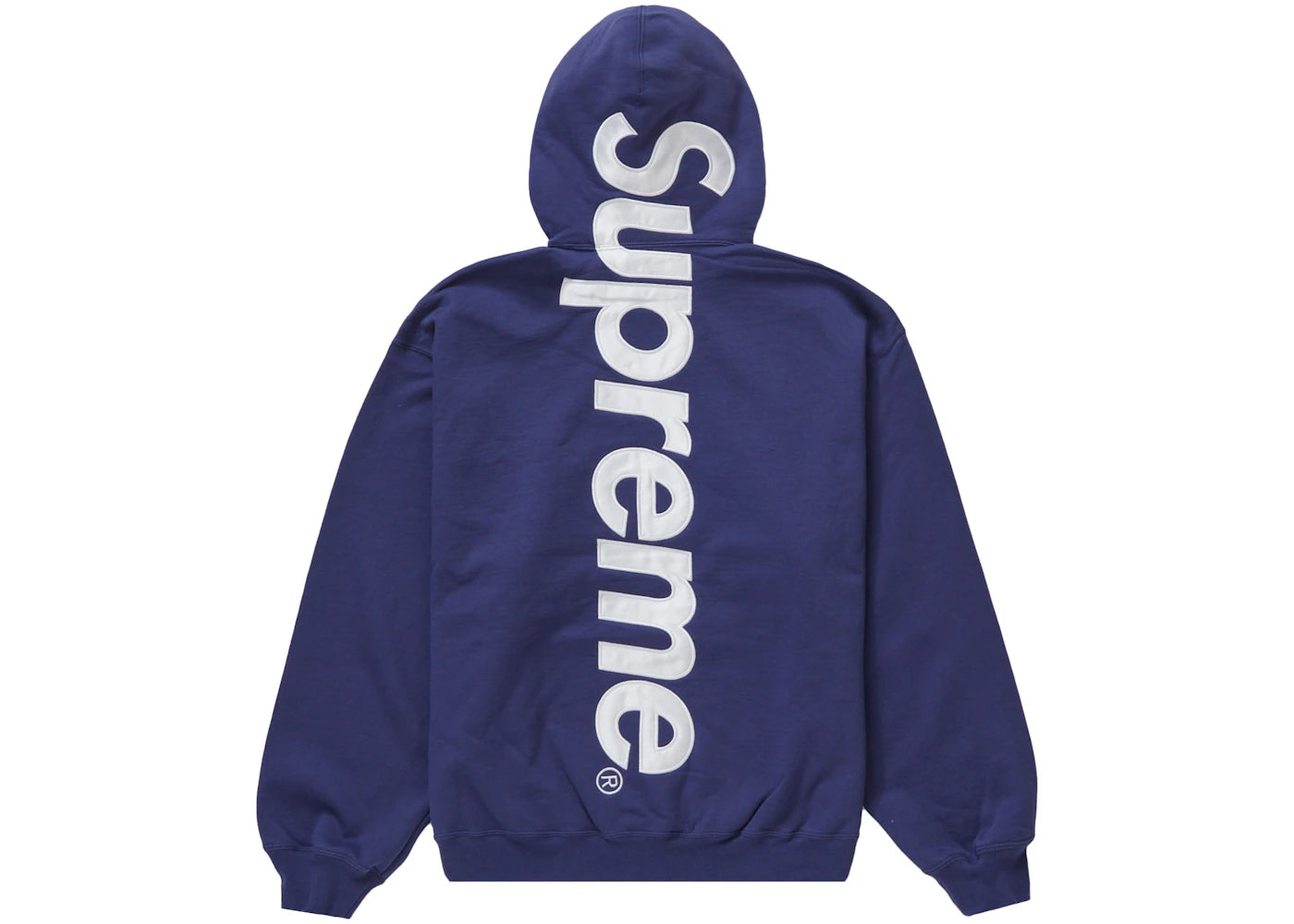 Supreme Satin Appliqué Hooded Sweatshirt (FW23) Washed Navy
