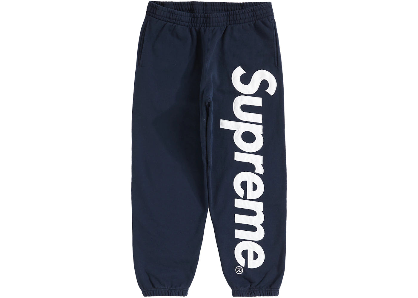 Supreme Satin Appliqué Sweatpant Navy