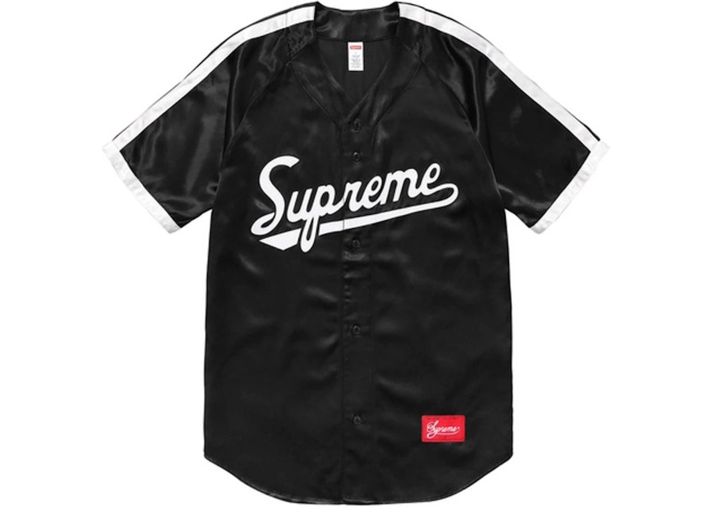 Supreme Satin Baseball Jersey Black