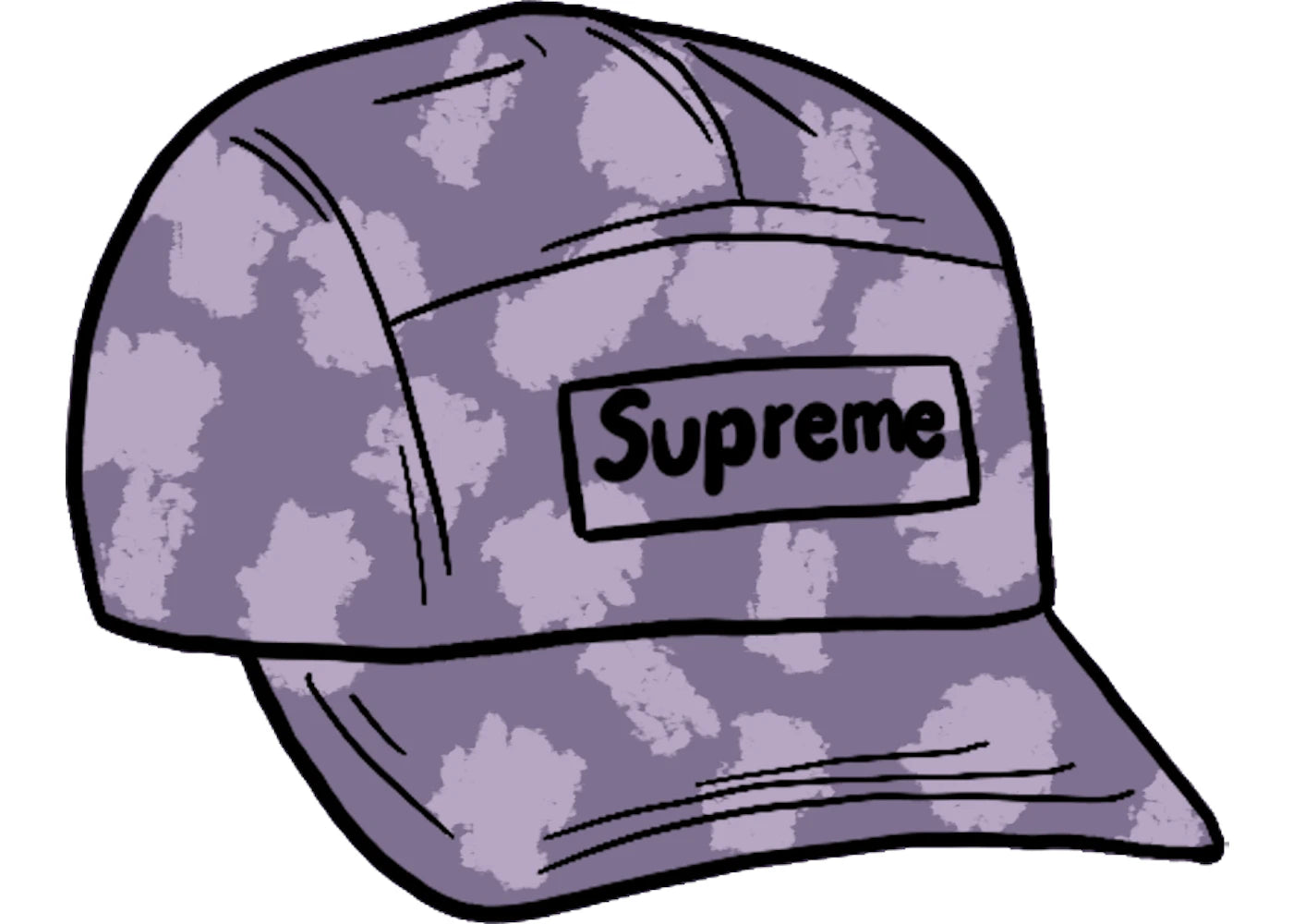 Supreme Satin Digi Camo Camp Cap Light Purple