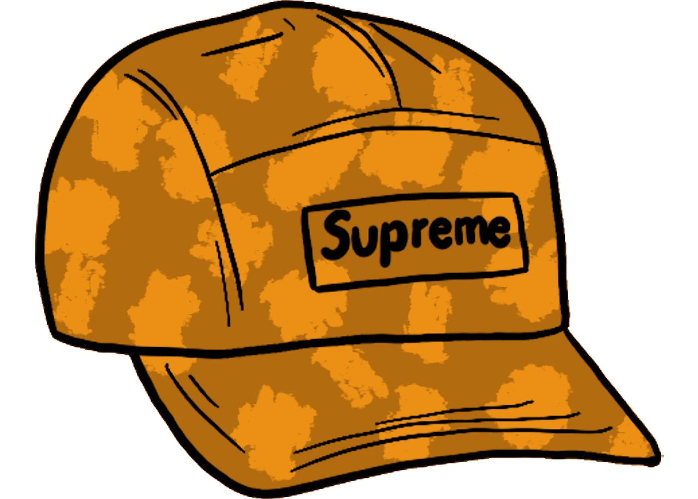 Supreme Satin Digi Camo Camp Cap Orange