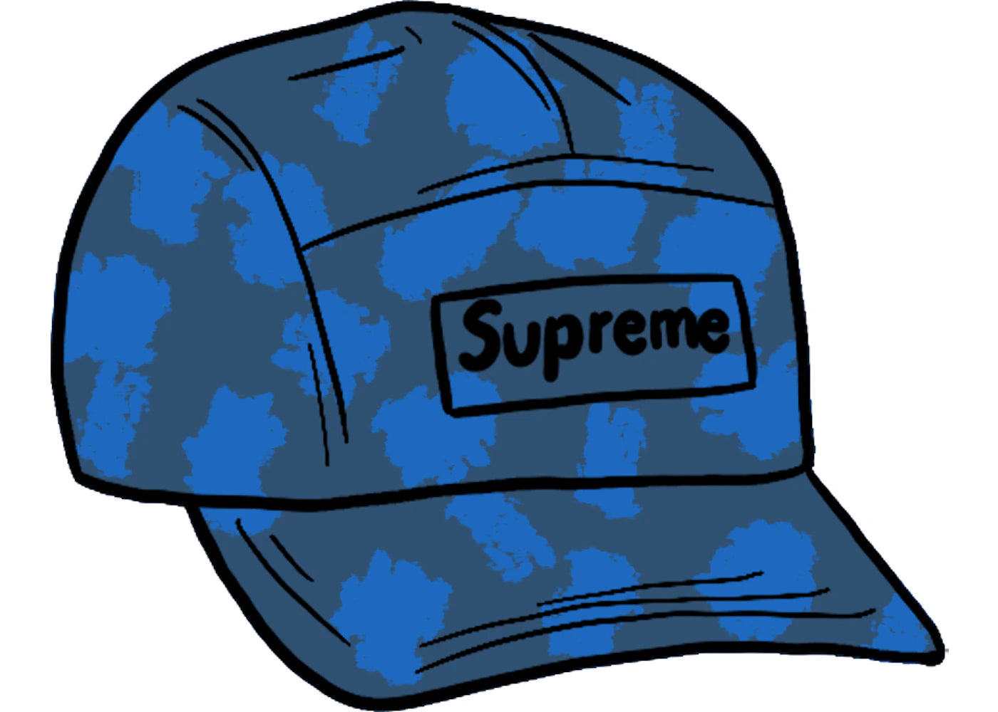 Supreme Satin Digi Camo Camp Cap Royal
