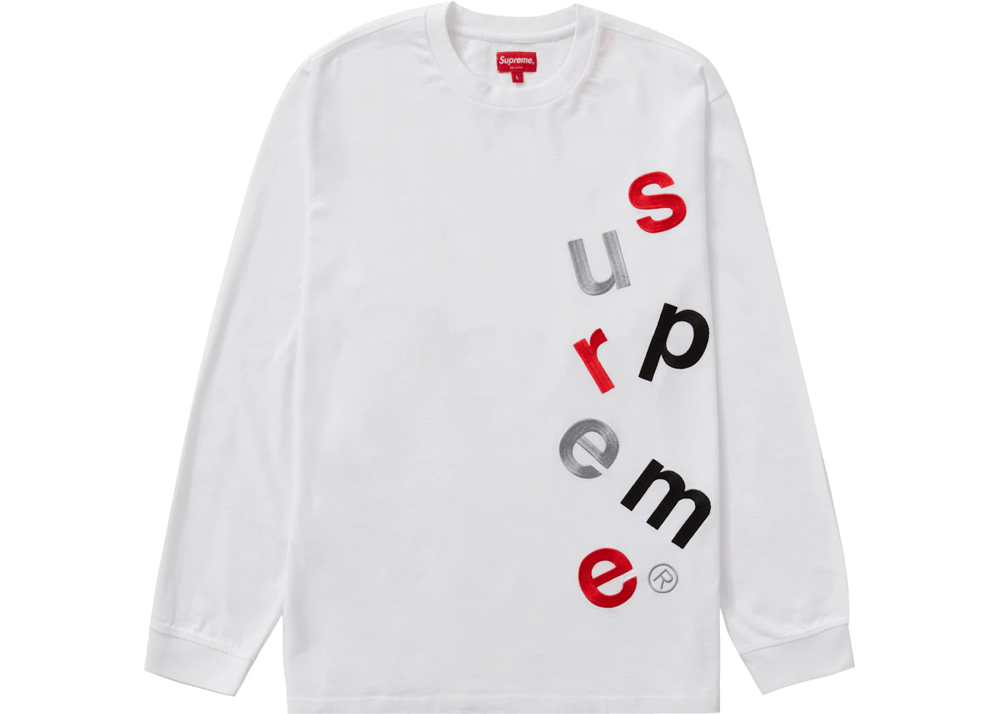 Supreme Scatter Logo L/S Top White