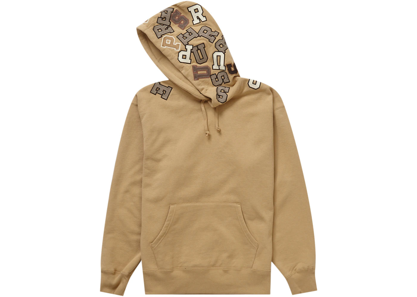Supreme Scattered Appliqué Hooded Sweatshirt Dark Tan