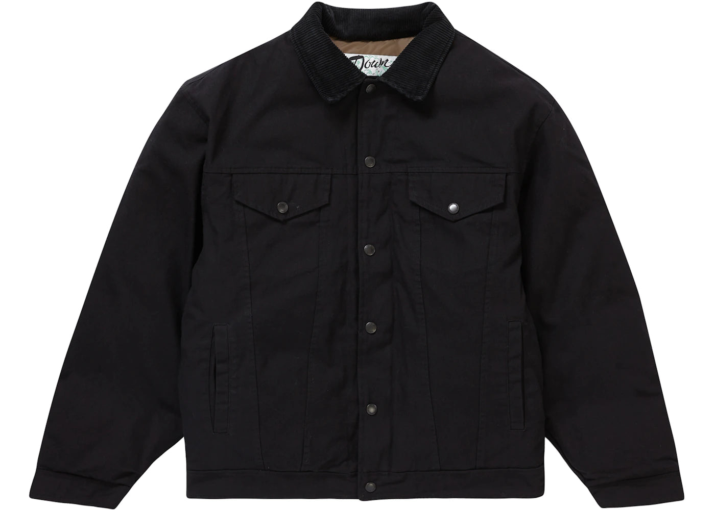 Supreme Schott Canvas Down Trucker Jacket Black