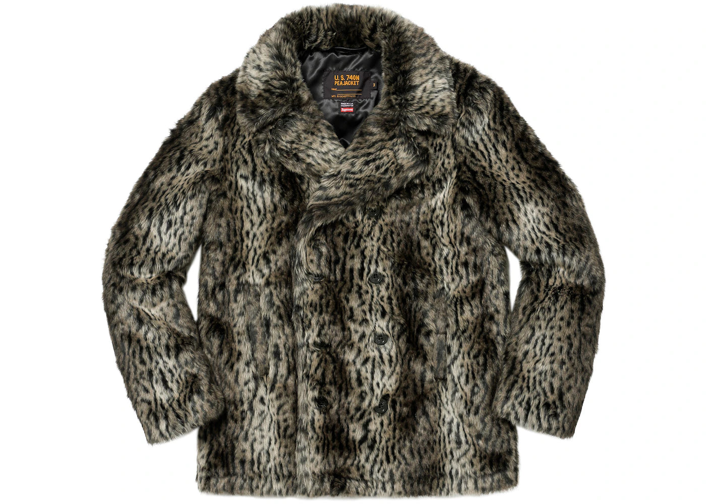 Supreme Schott Fur Peacoat Leopard
