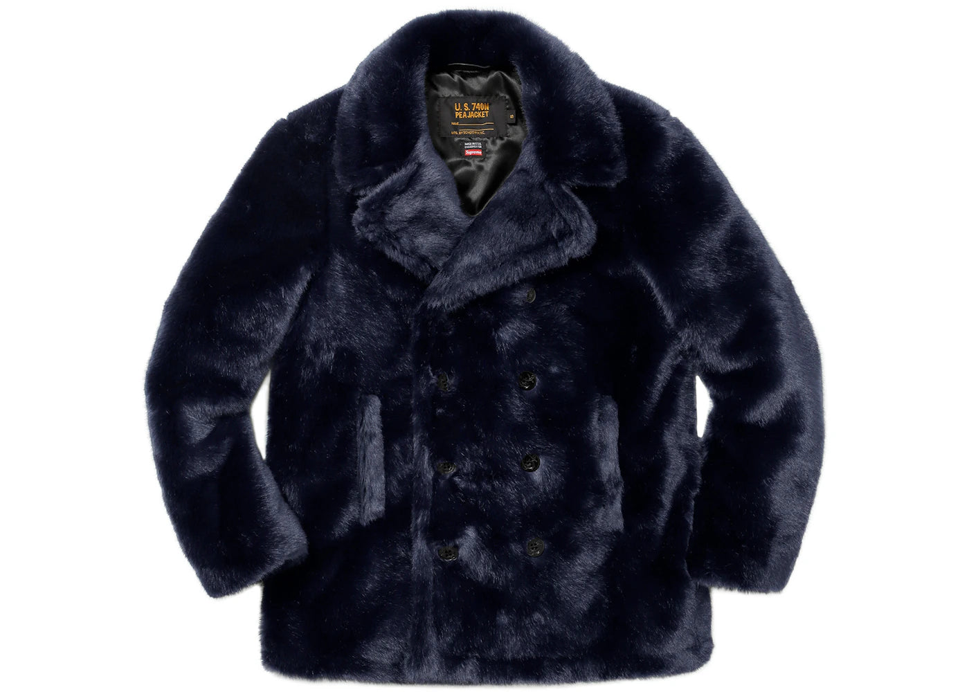 Supreme Schott Fur Peacoat Navy