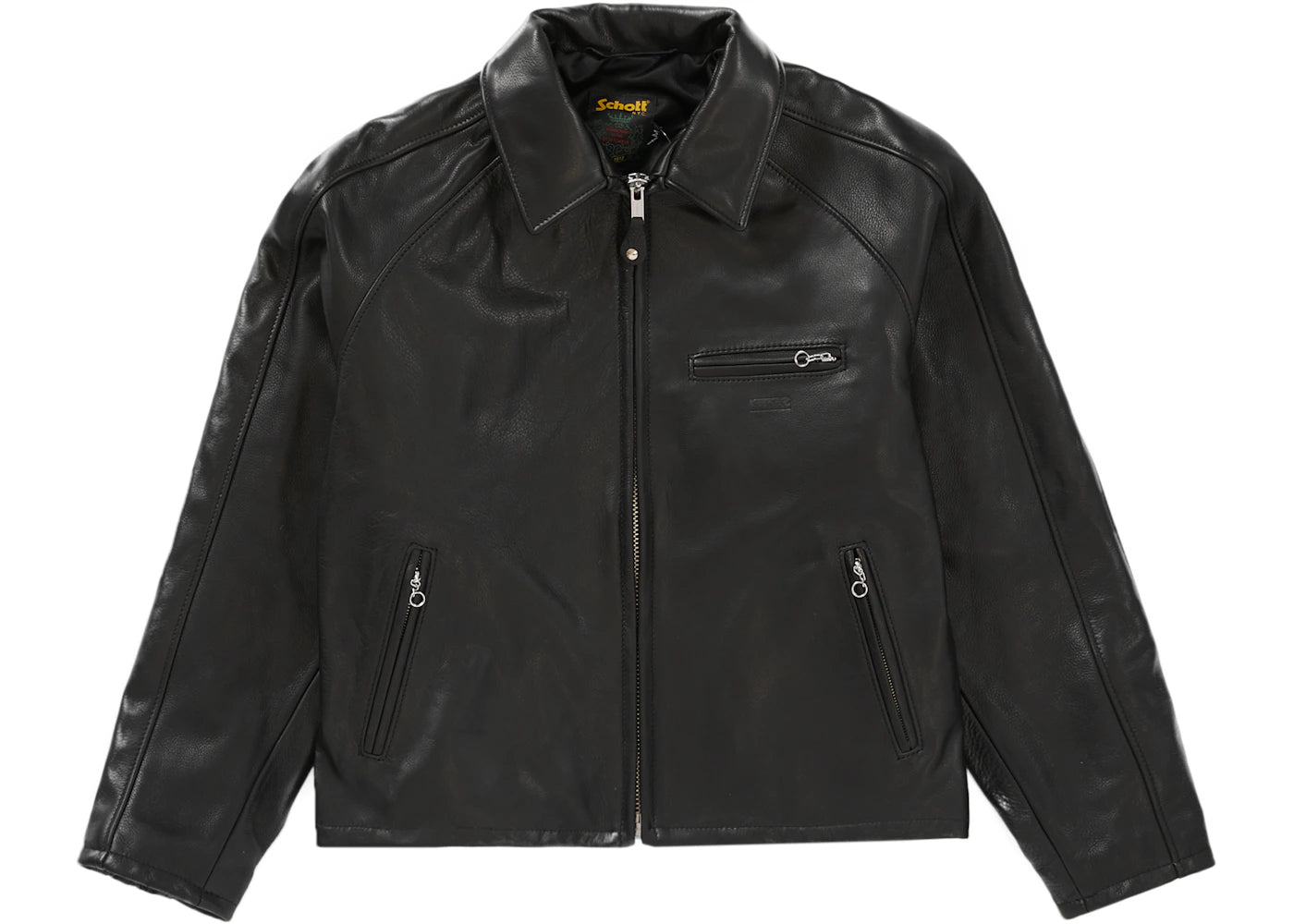 Supreme Schott Leather Racer Jacket Black