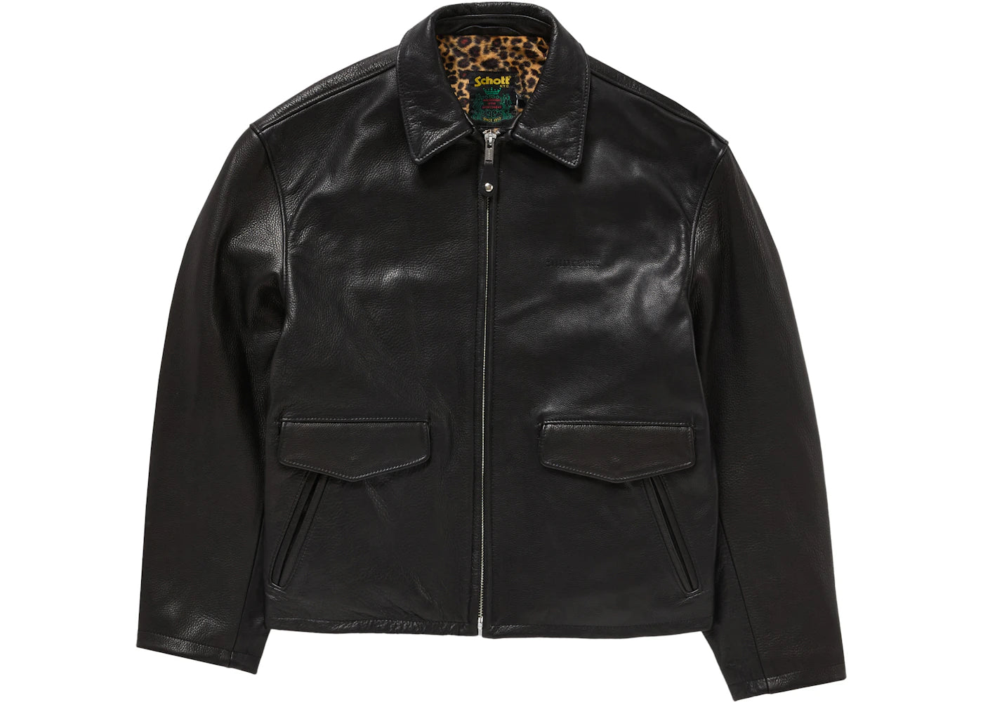 Supreme Schott Leather Racer Jacket (FW24) Black