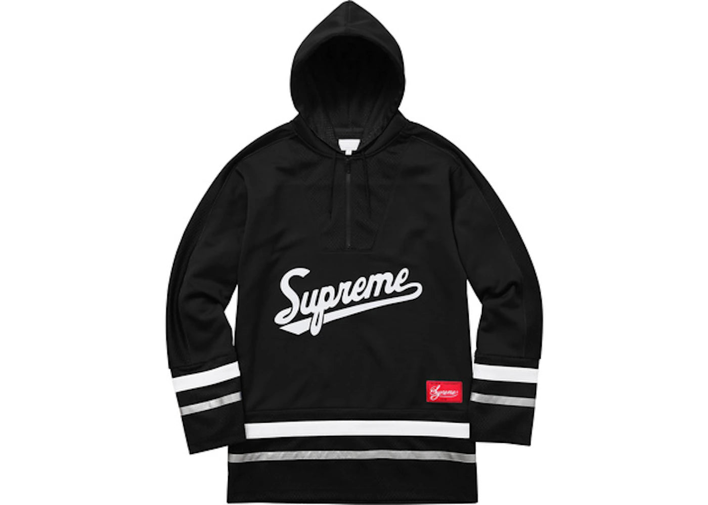 Supreme Script Hooded Hockey Top Black