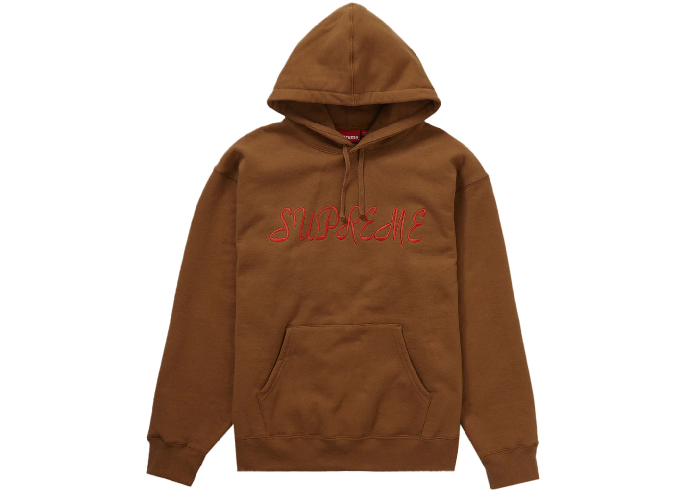 Supreme Script Hooded Sweatshirt Light Brown