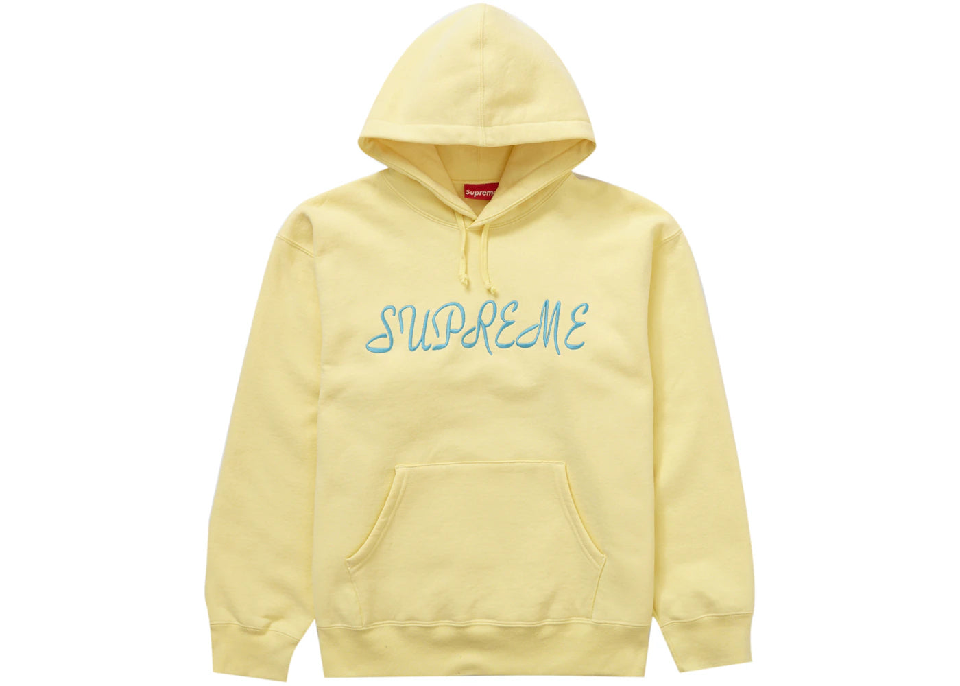 Supreme Script Hooded Sweatshirt Light Yellow