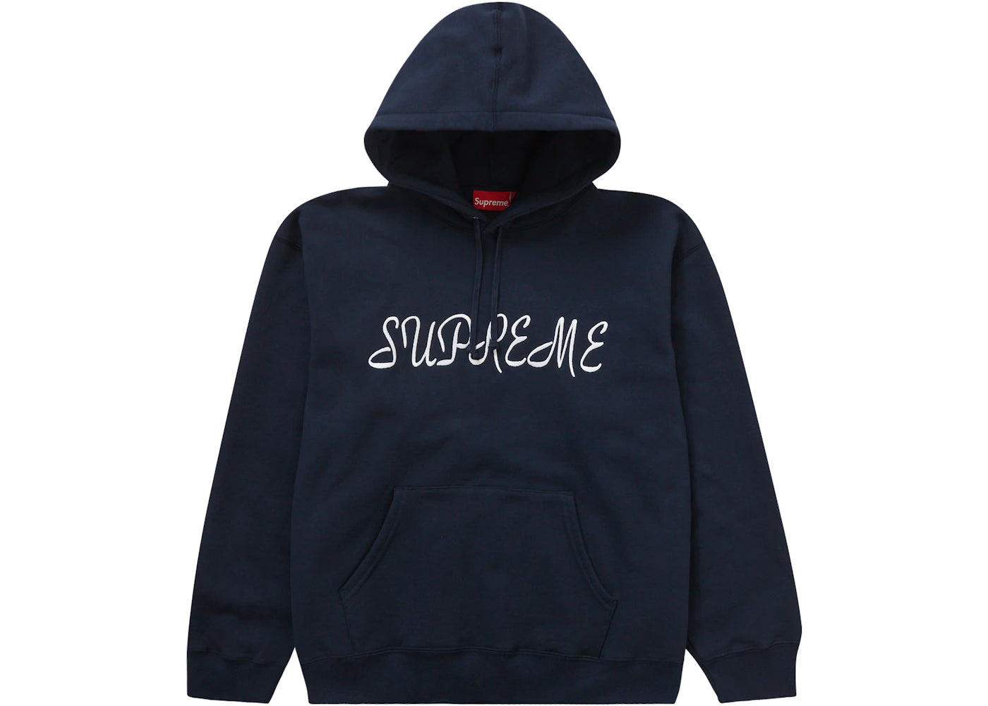 Supreme Script Hooded Sweatshirt Navy