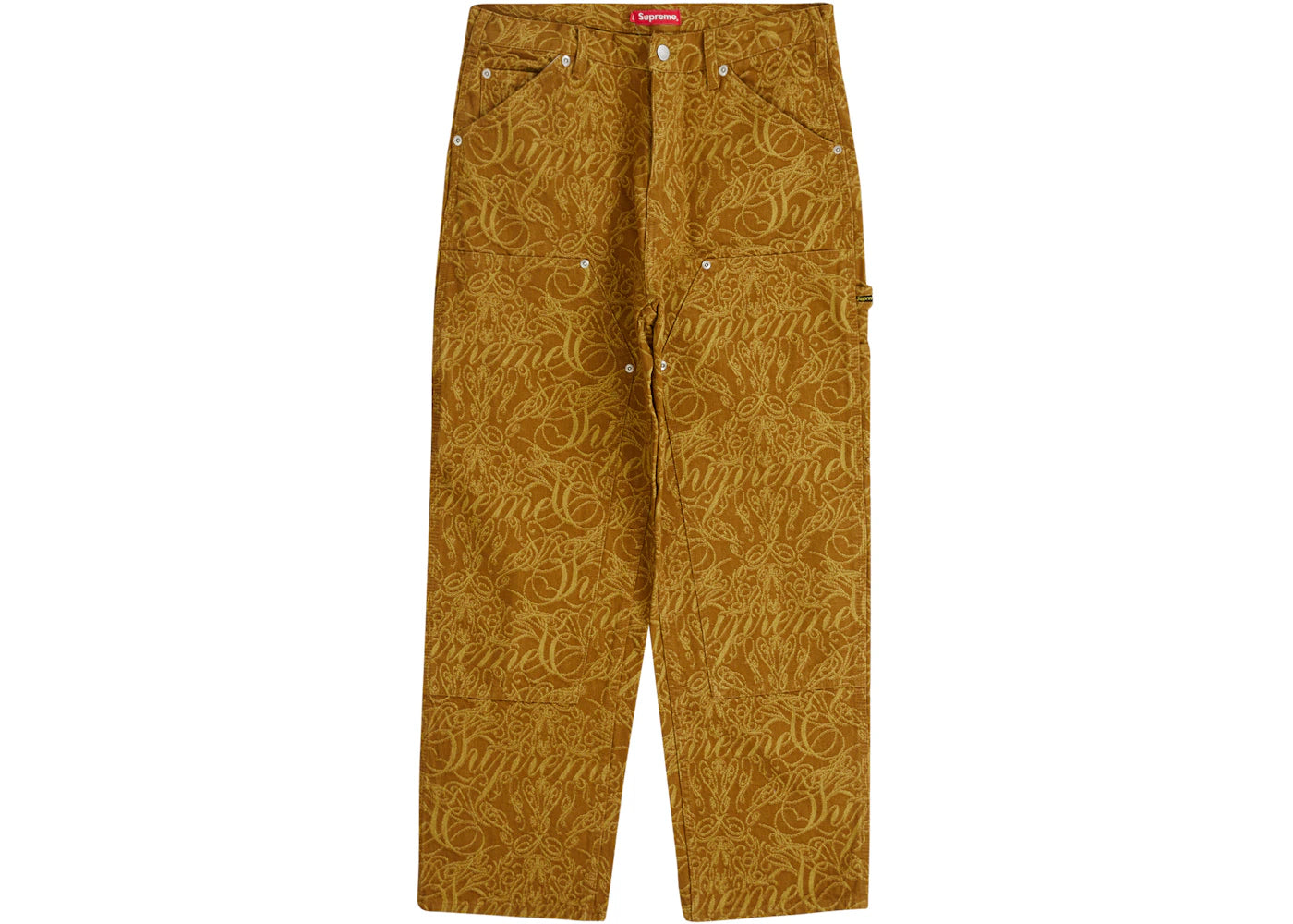 Supreme Script Jacquard Double Knee Denim Painter Pant Brown