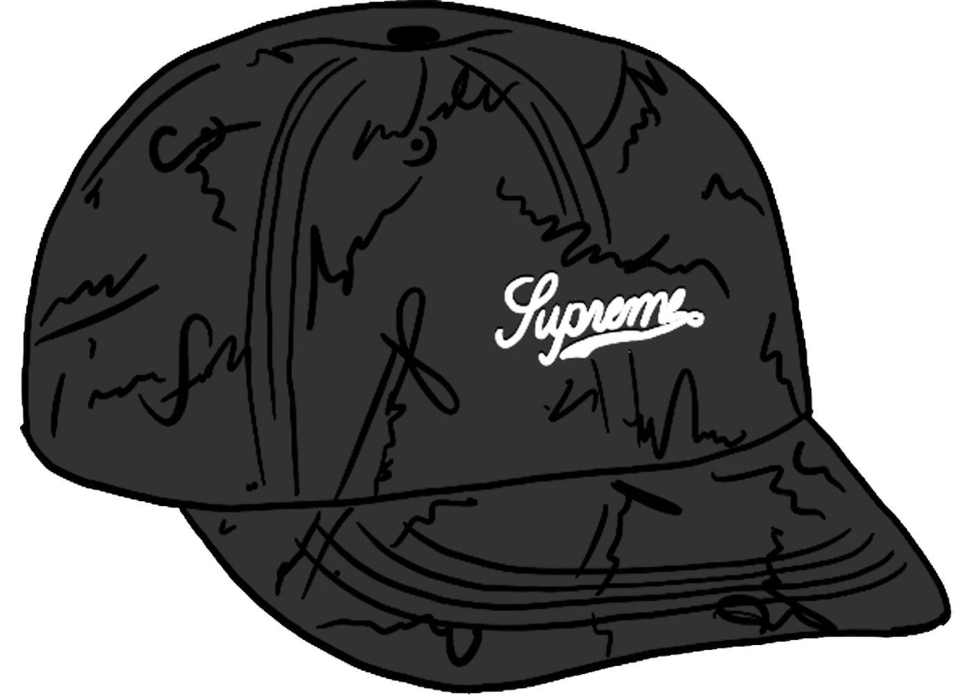 Supreme Script Logos 6-Panel Black