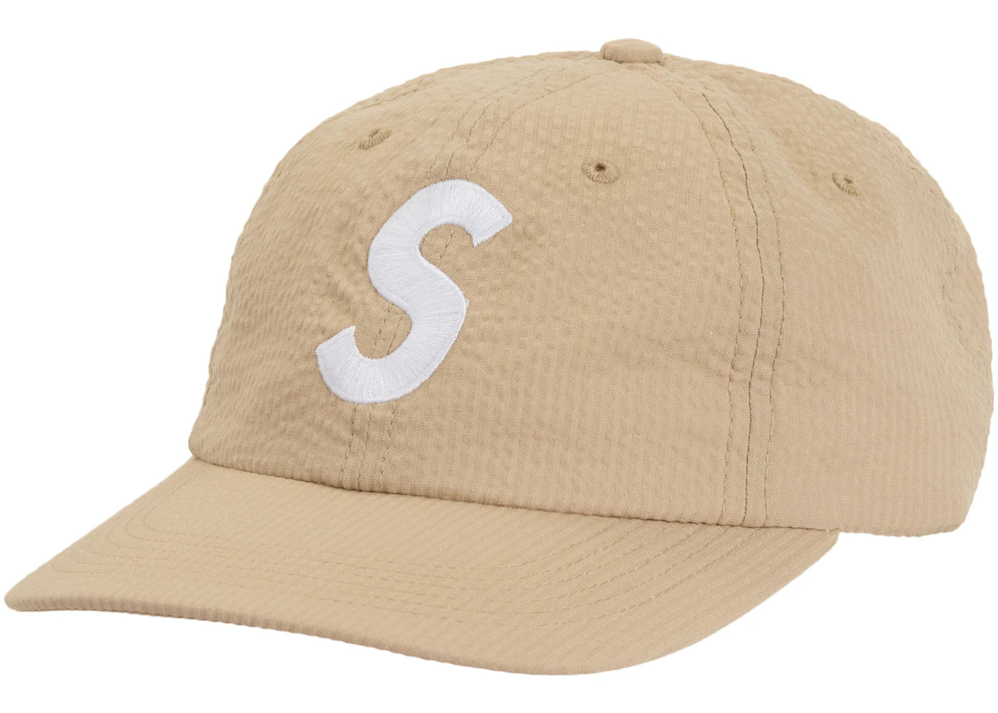 Supreme Seersucker S Logo 6 Panel Tan