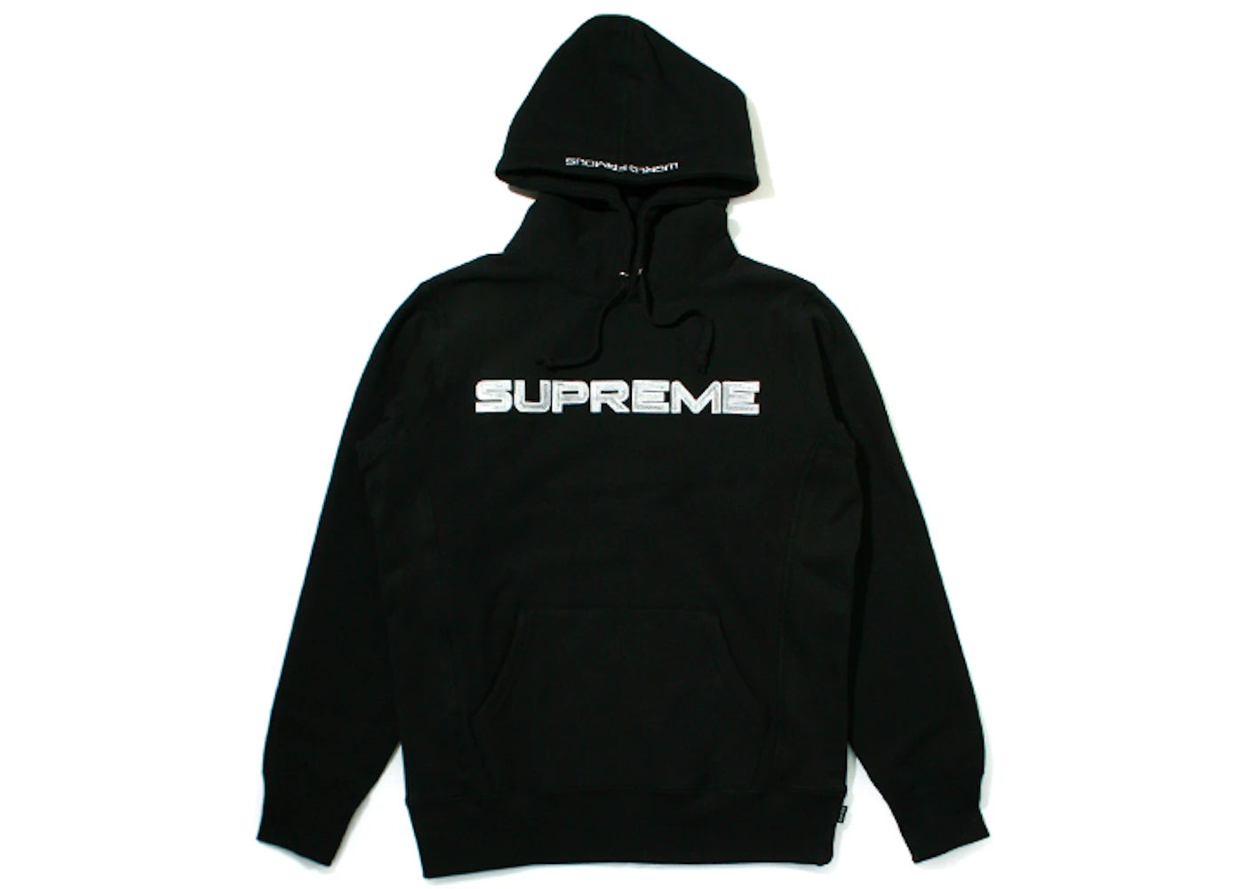 Supreme Sequin Logo Hooded Sweatshirt Black