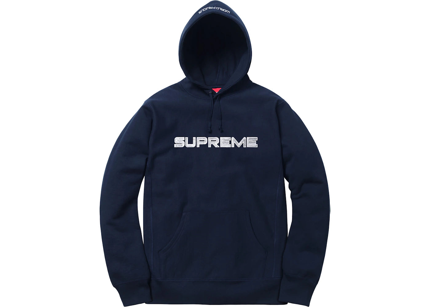 Supreme Sequin Logo Hooded Sweatshirt Navy