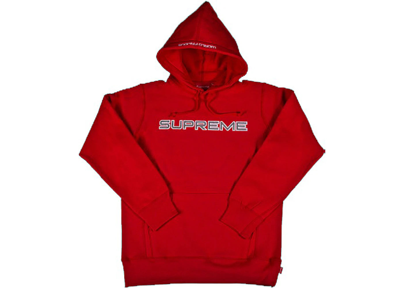 Supreme Sequin Logo Hooded Sweatshirt Red