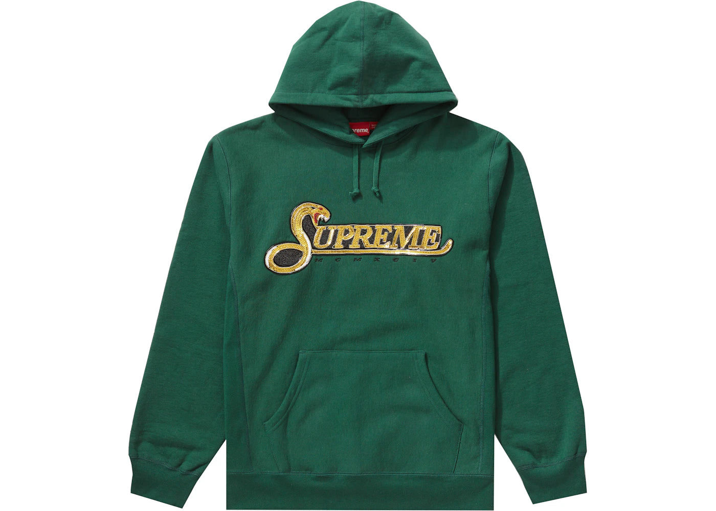 Supreme Sequin Viper Hooded Sweatshirt Dark Green